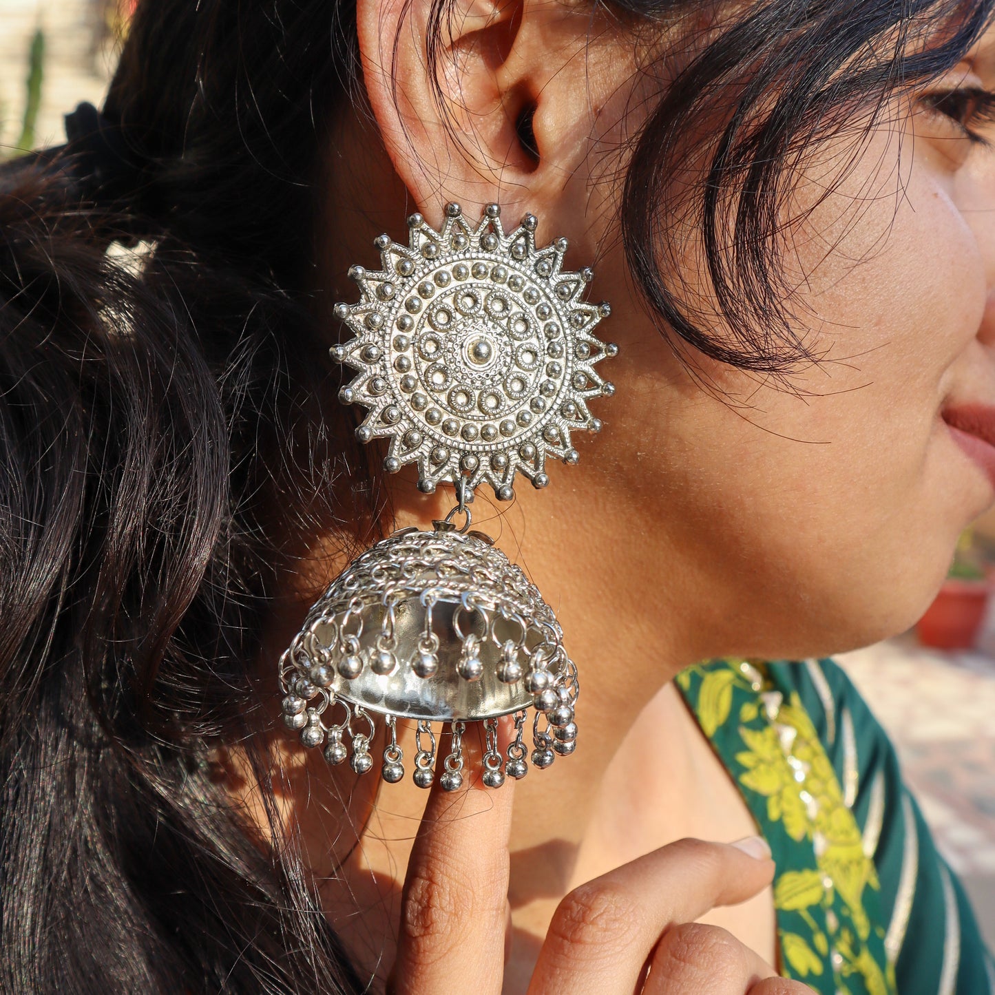 Maharani Oxidized Jhumkas