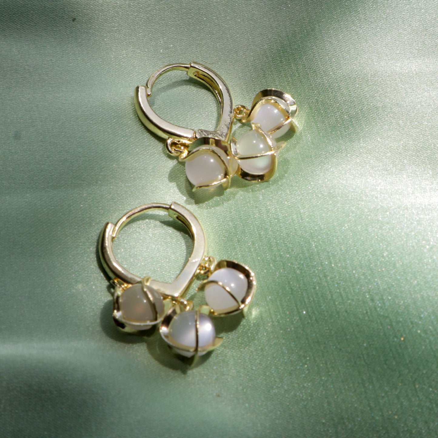 Golden Dewdrop Hoops