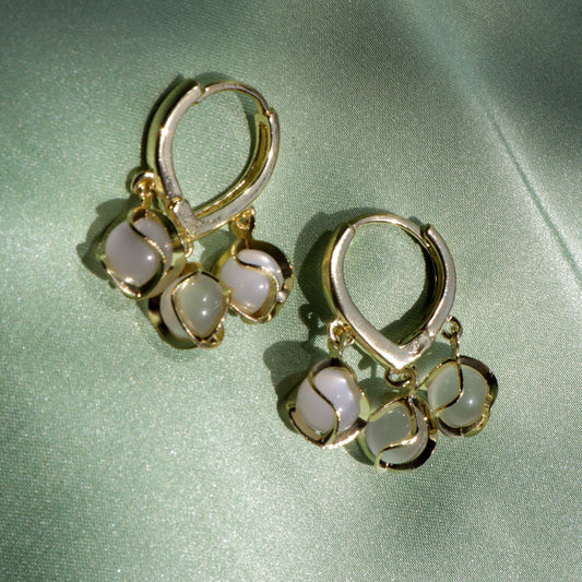 Golden Dewdrop Hoops