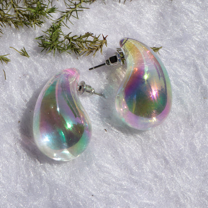 Crystal Clear Tear Drop Stud Earrings