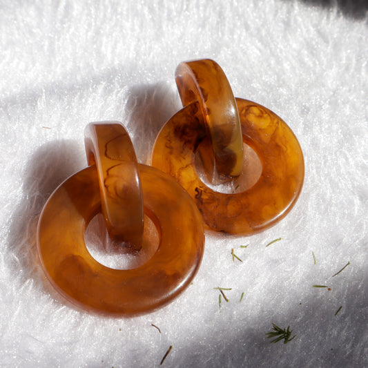 Maple Brown Dangle Earrings