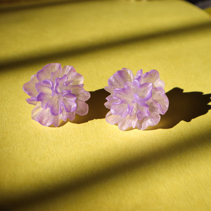 Lavender Mist Blossom Stud Earrings