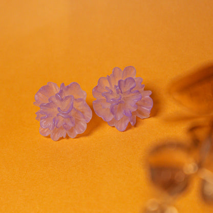 Lavender Mist Blossom Stud Earrings