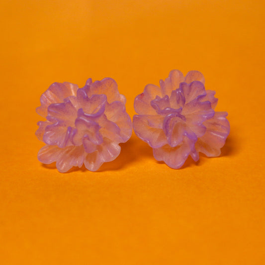 Lavender Mist Blossom Stud Earrings