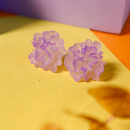 Lavender Mist Blossom Stud Earrings