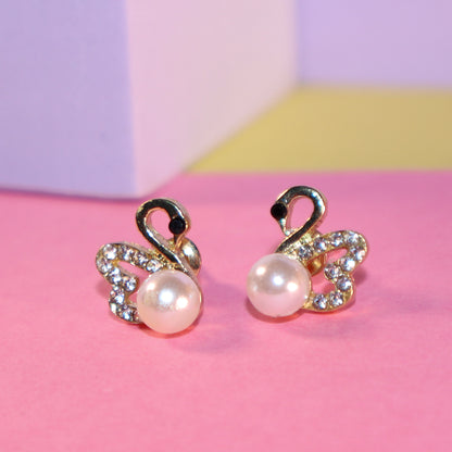 Whispering Swan Stud Earrings