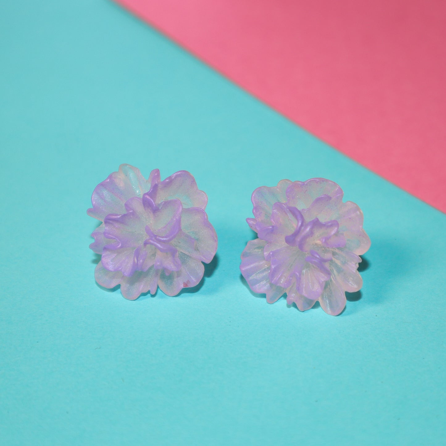 Lavender Mist Blossom Stud Earrings