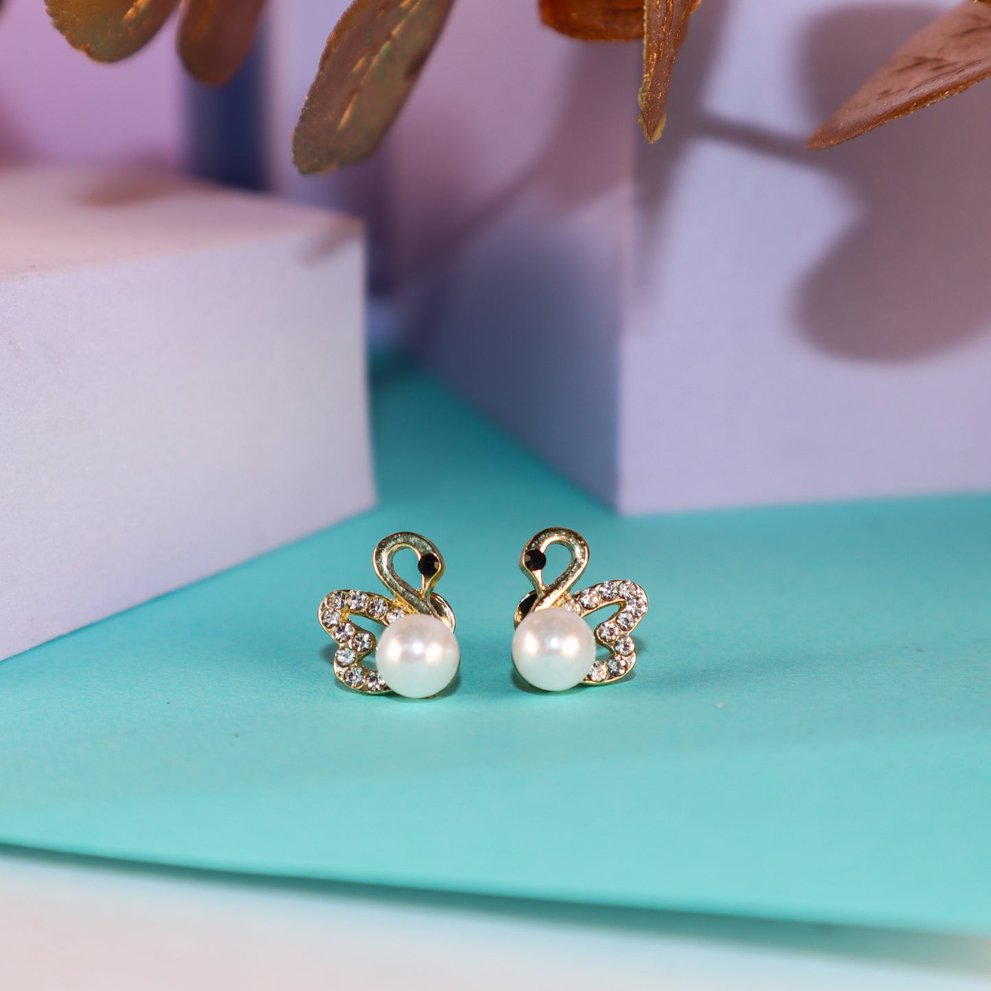 Whispering Swan Stud Earrings