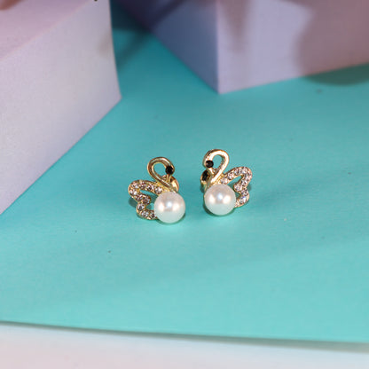 Whispering Swan Stud Earrings