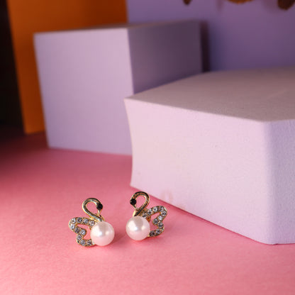 Whispering Swan Stud Earrings