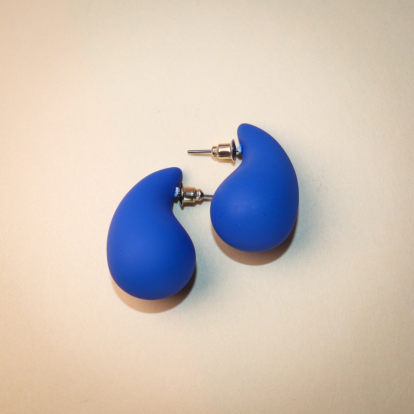 Blue Eternity Tear Drop Stud Earrings