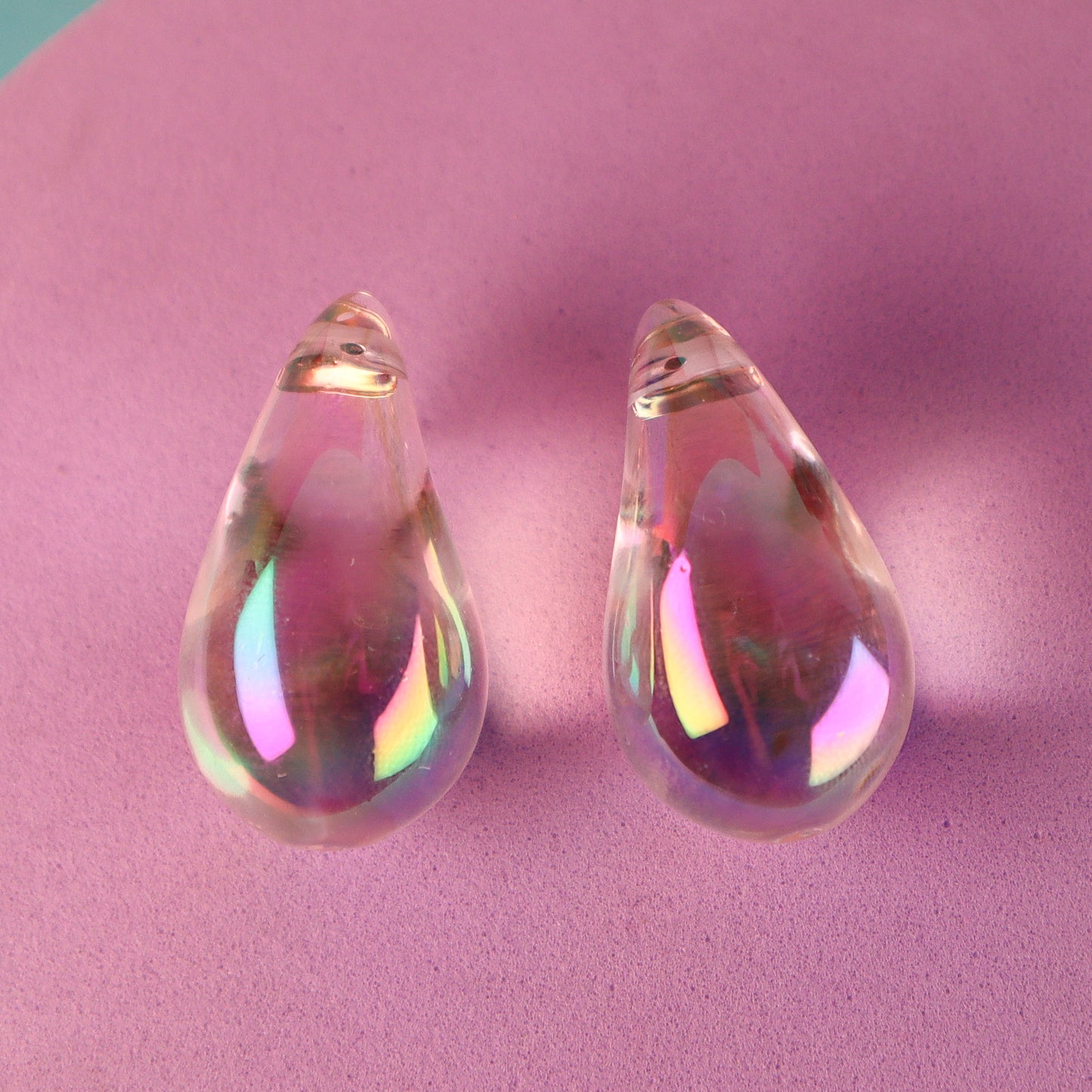 Translucent Color Tear Drop Stud Earrings 