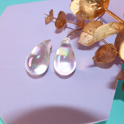 Crystal Clear Tear Drop Stud Earrings