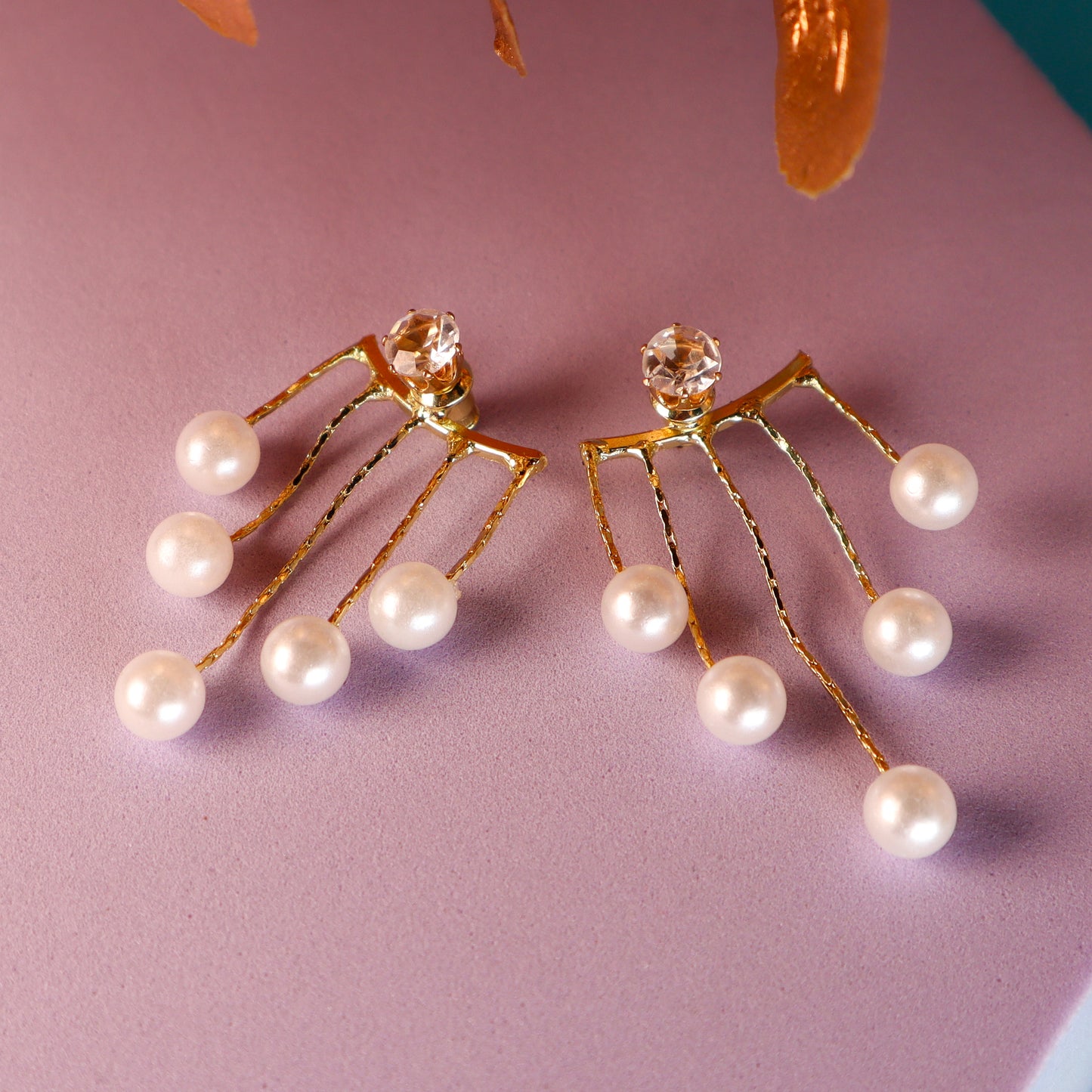 Celestial Cascade Pearl Dangle Earrings