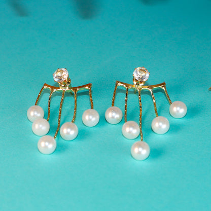 Celestial Cascade Pearl Dangle Earrings