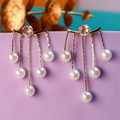 Celestial Cascade Pearl Dangle Earrings