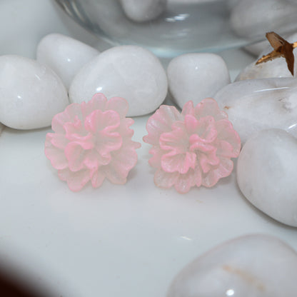 Pink Mist Blossom Stud Earrings