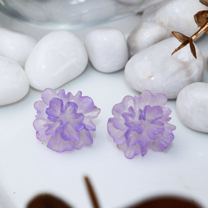 Lavender Mist Blossom Stud Earrings