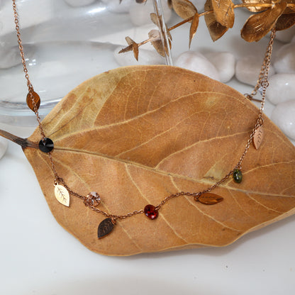 Harmonious Leafy Gem Necklace