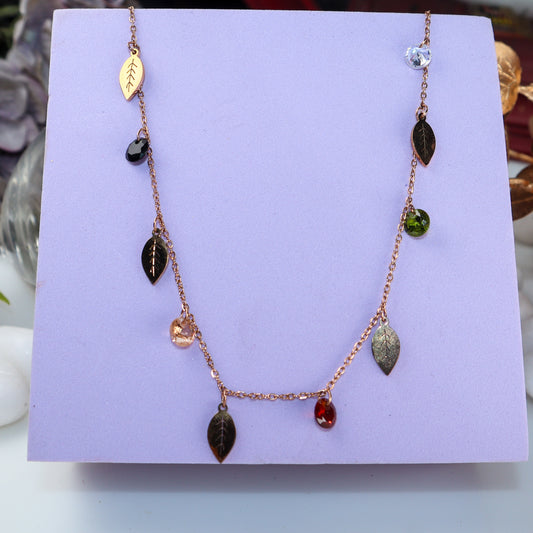 Harmonious Leafy Gem Necklace