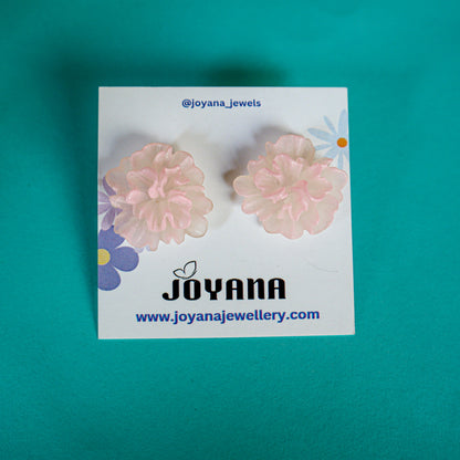 Pink Mist Blossom Stud Earrings