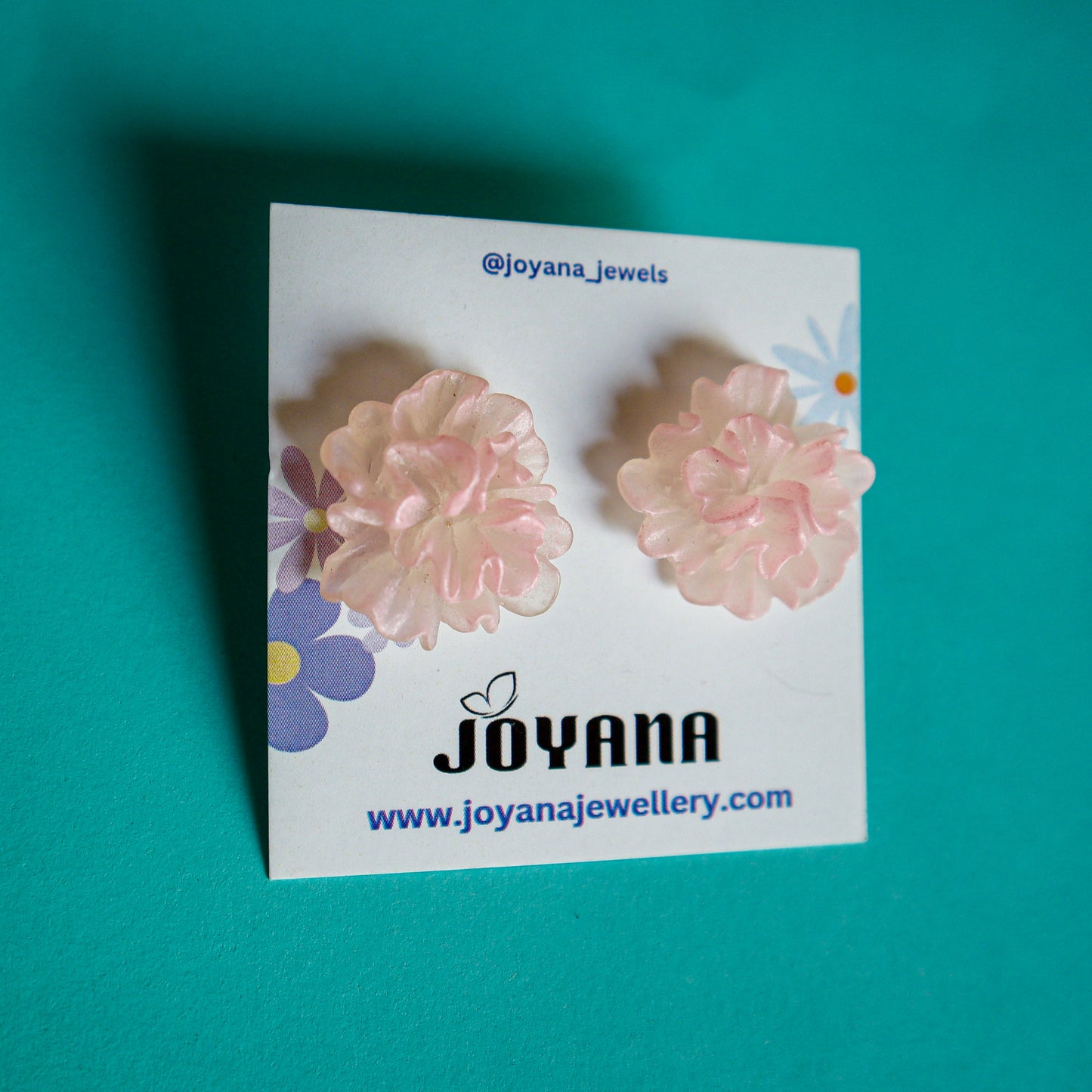 Pink Mist Blossom Stud Earrings