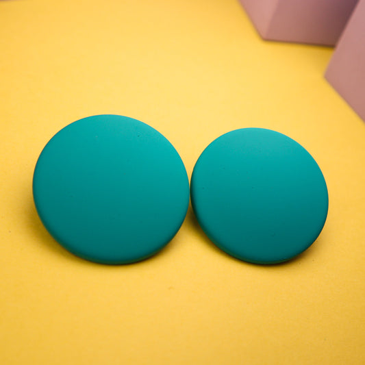 Matte Circle Shape Stud Earrings