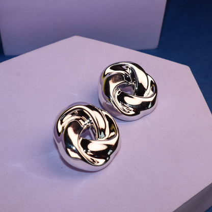 Golden & Silver Twisted Swirl Studs