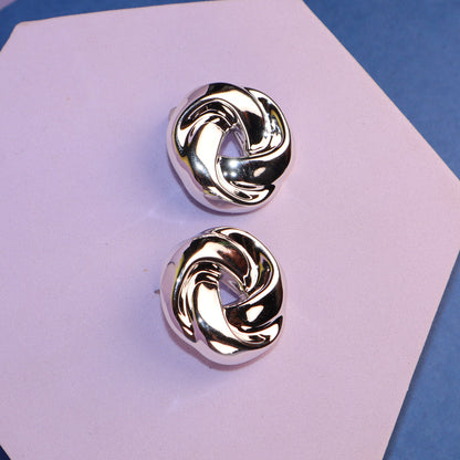 Golden & Silver Twisted Swirl Studs