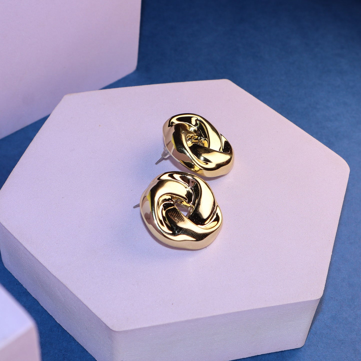 Golden & Silver Twisted Swirl Studs