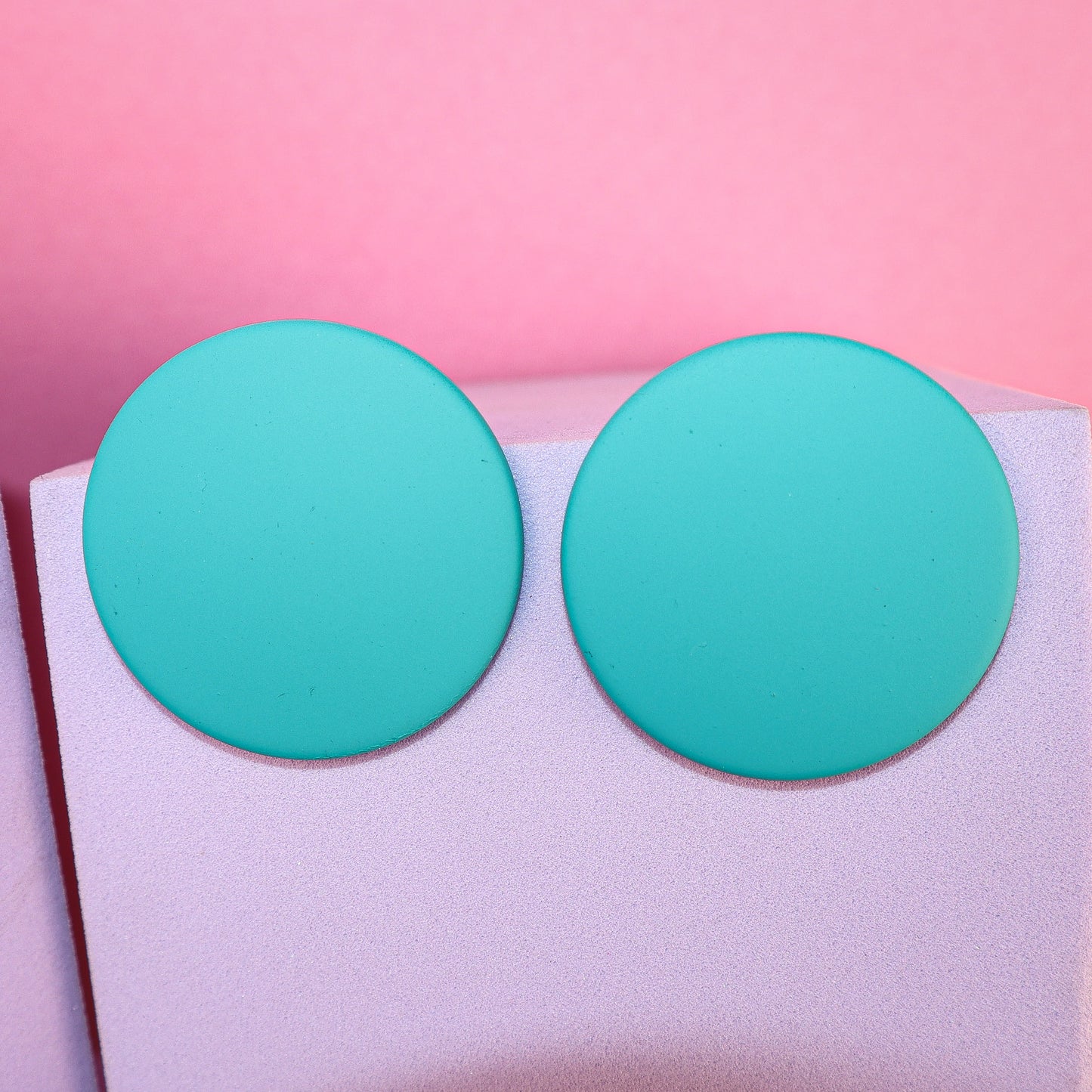 Matte Circle Shape Stud Earrings