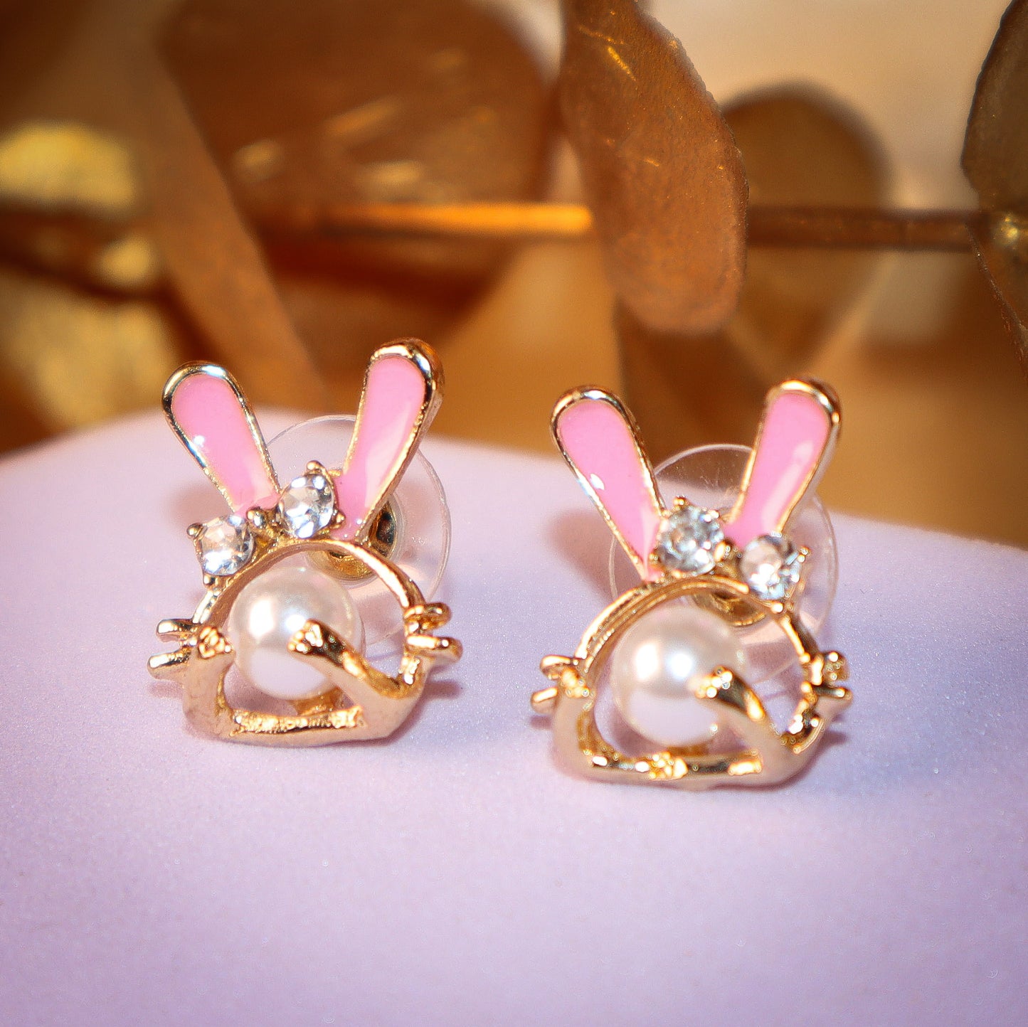 Blush Bunny Pearl Studs