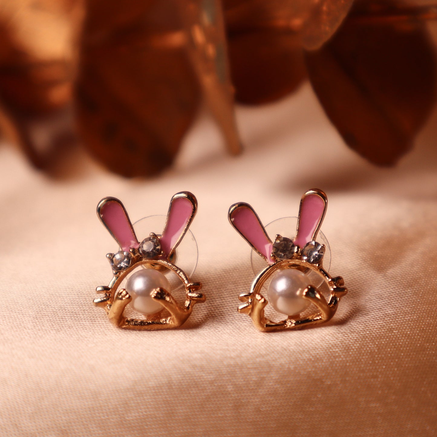 Blush Bunny Pearl Studs