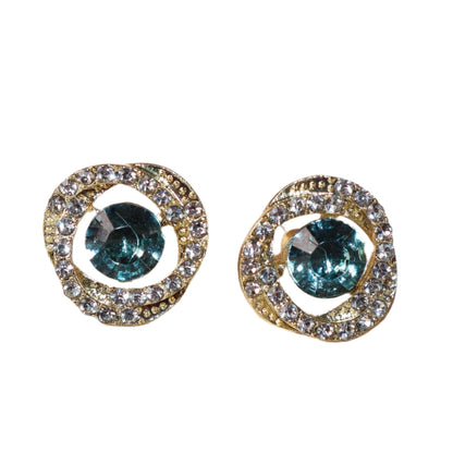 Peacock Green Majesty Zircon Stud Earrings