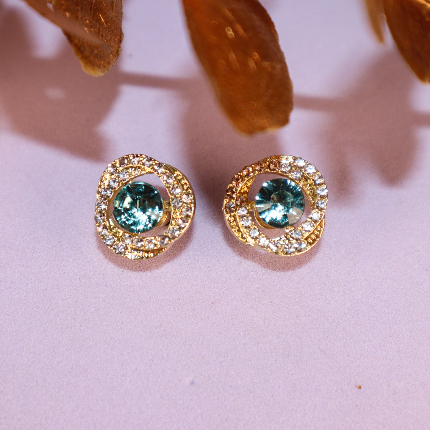 Peacock Green Majesty Zircon Stud Earrings