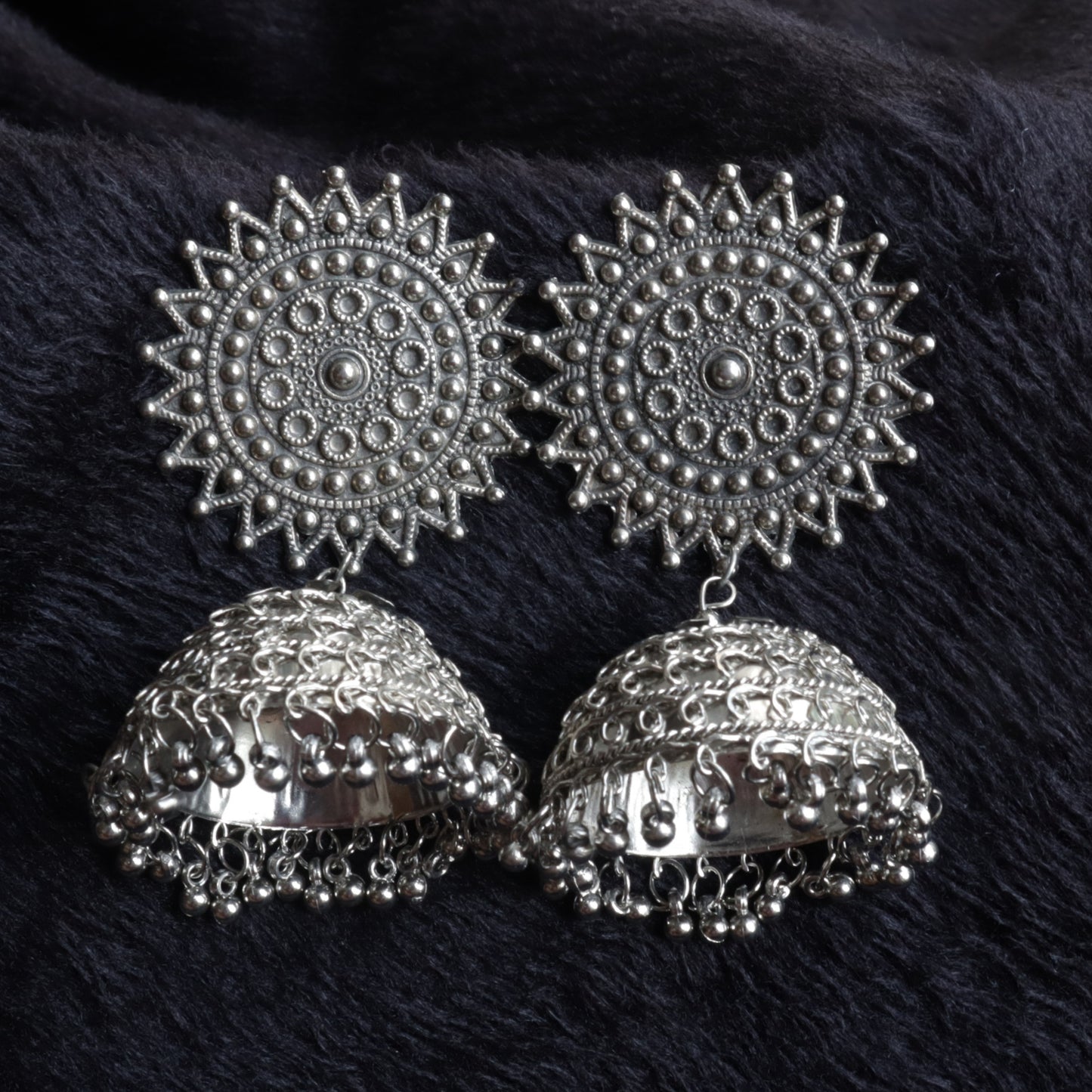 Maharani Oxidized Jhumkas