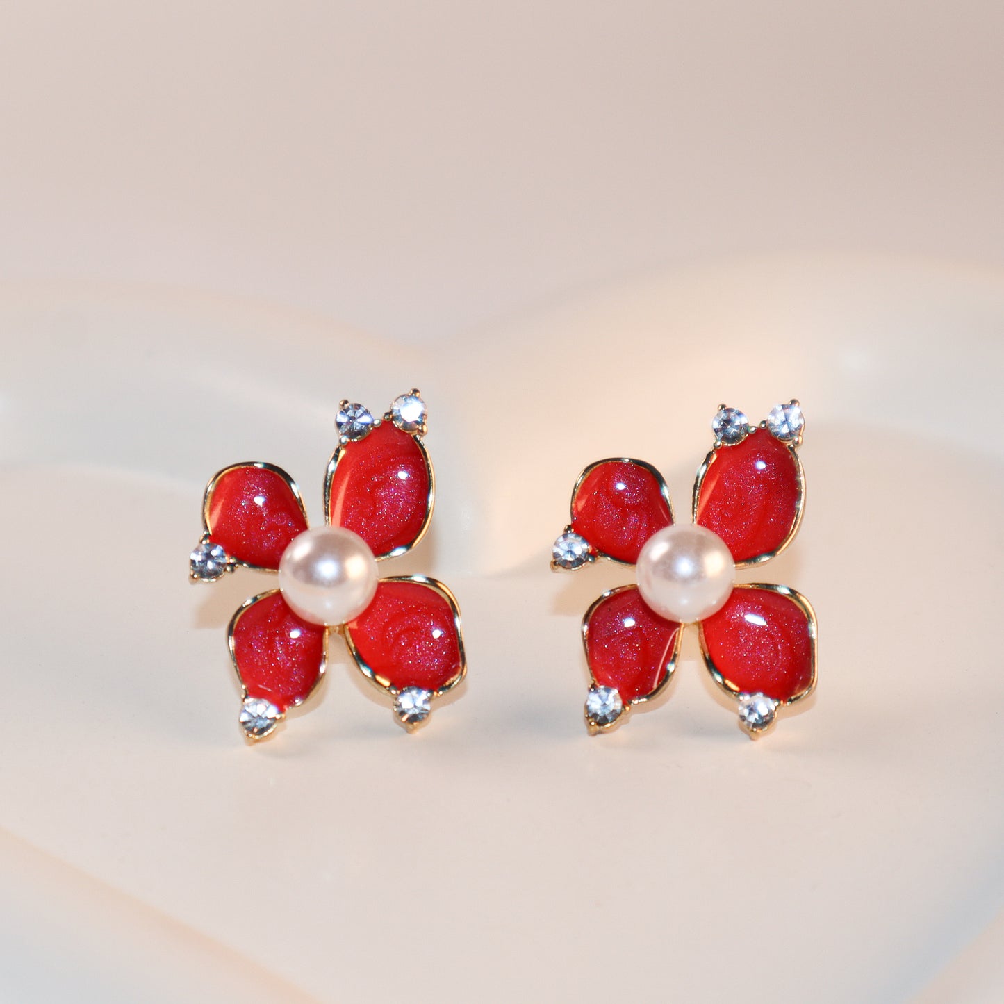 Petal Zircon Stud Earrings