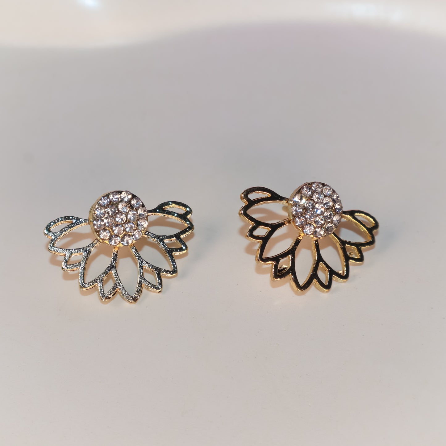 Golden Aurora Half-Flower Stud Earrings