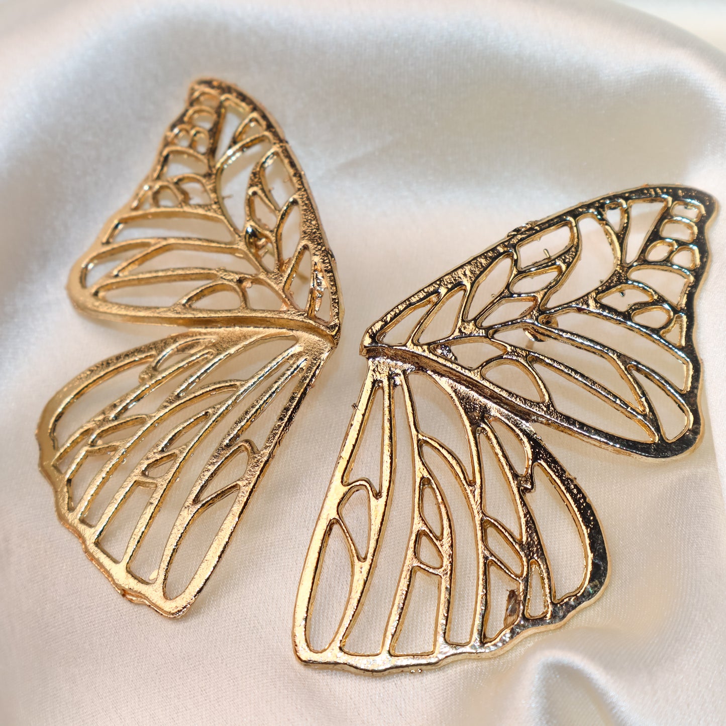 Enchanted Golden Butterfly Wings Earrings