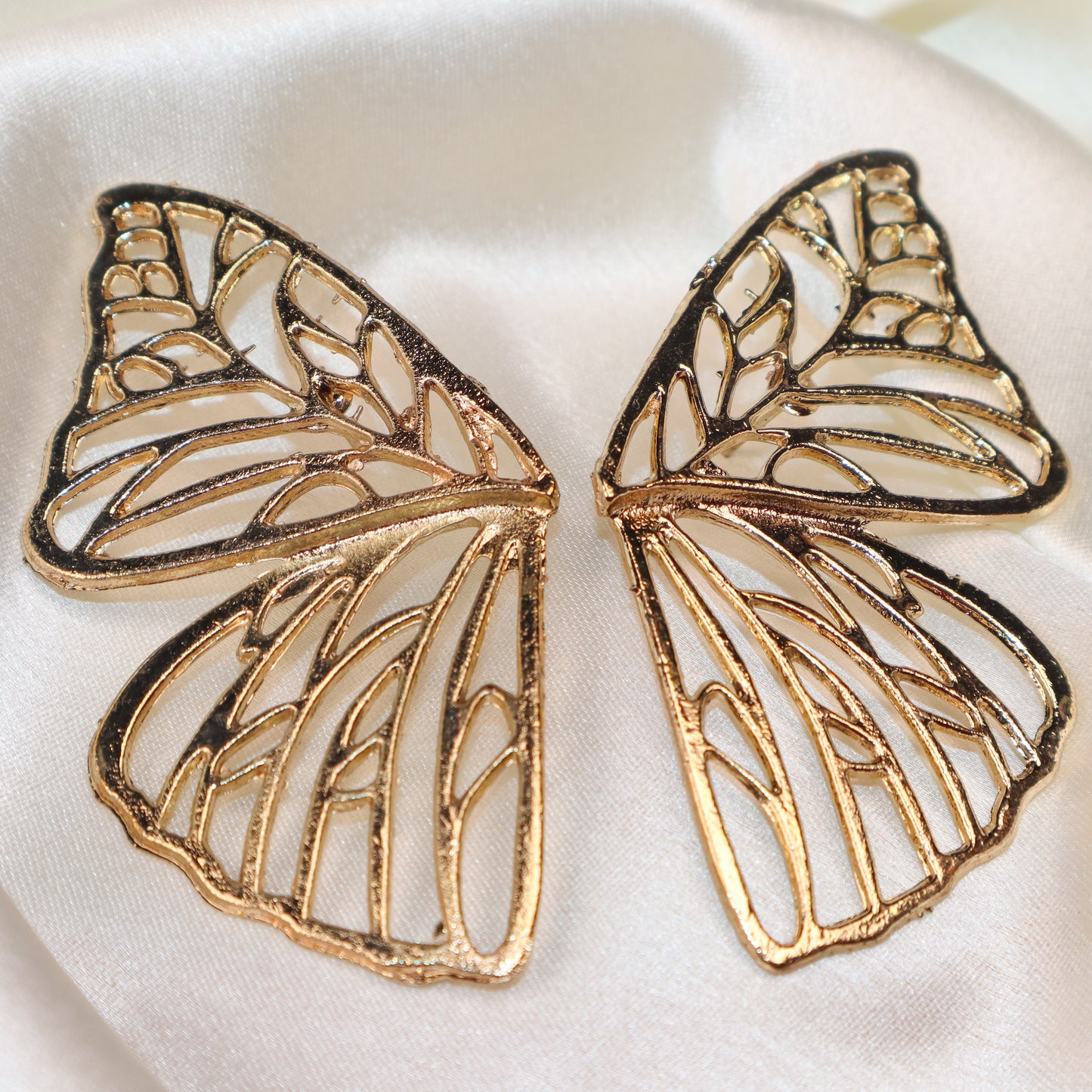 Enchanted Golden Butterfly Wings Earrings