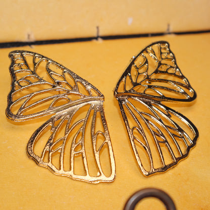 Enchanted Golden Butterfly Wings Earrings