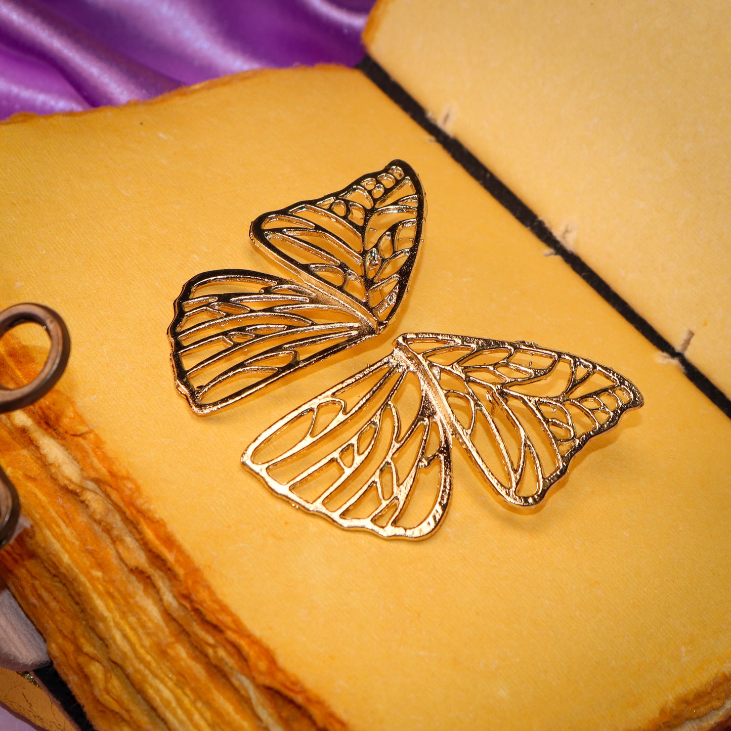 Enchanted Golden Butterfly Wings Earrings