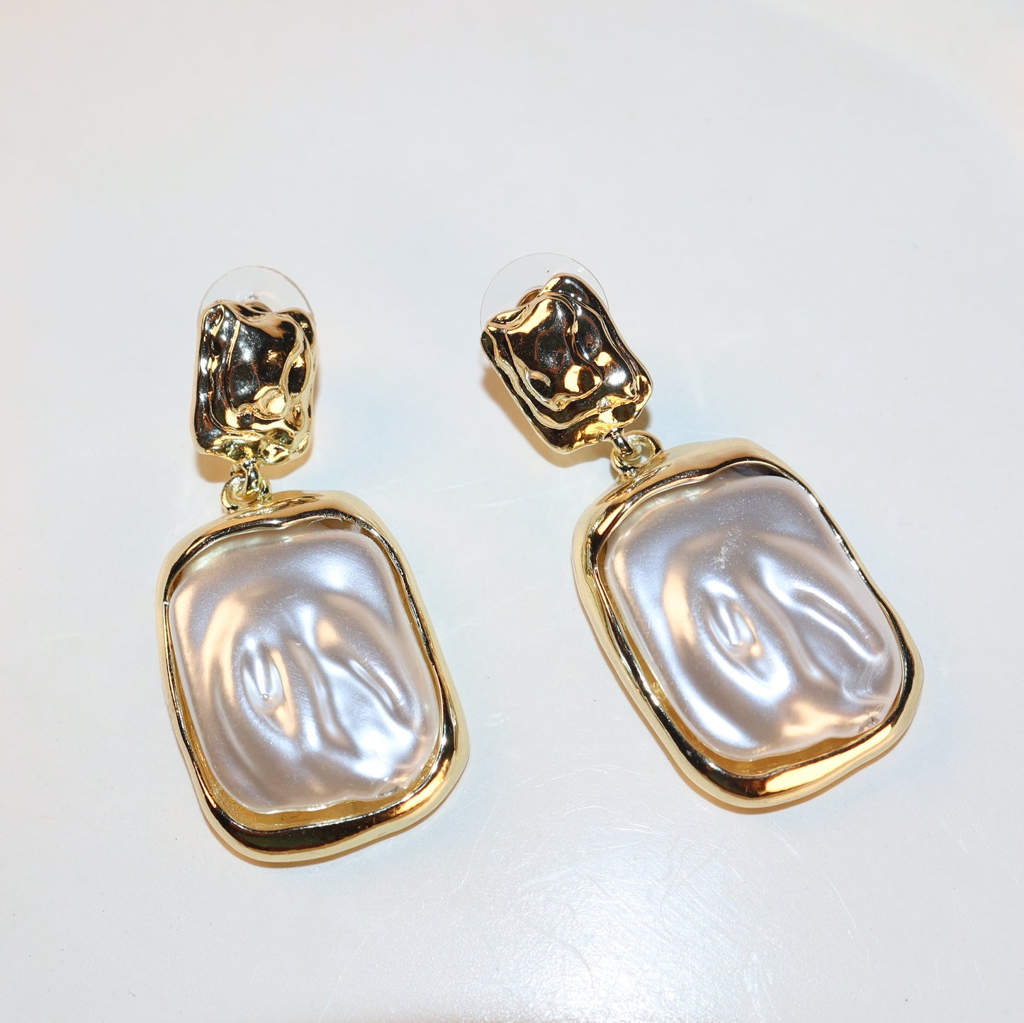 Luminous Molten Pearl Dangle Earrings