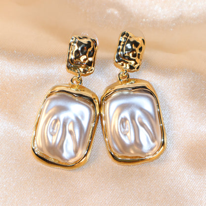 Luminous Molten Pearl Dangle Earrings