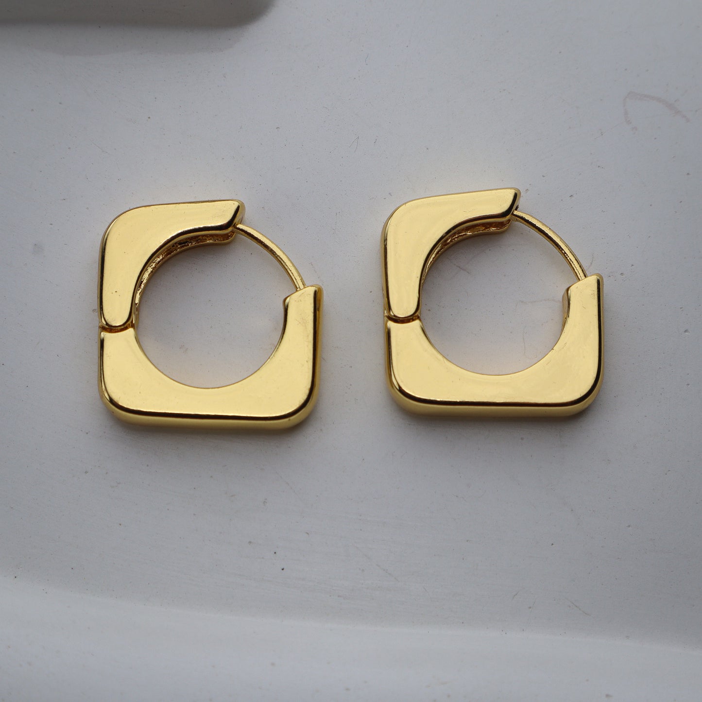 Golden Geometric Stainless Minimalist Hoop Earrings