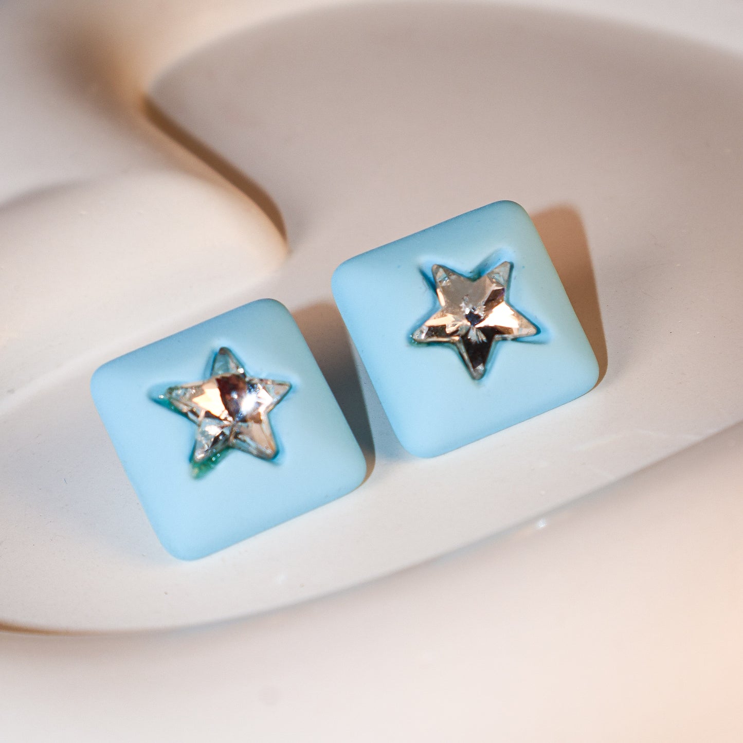 Square Colorburst Star Studs