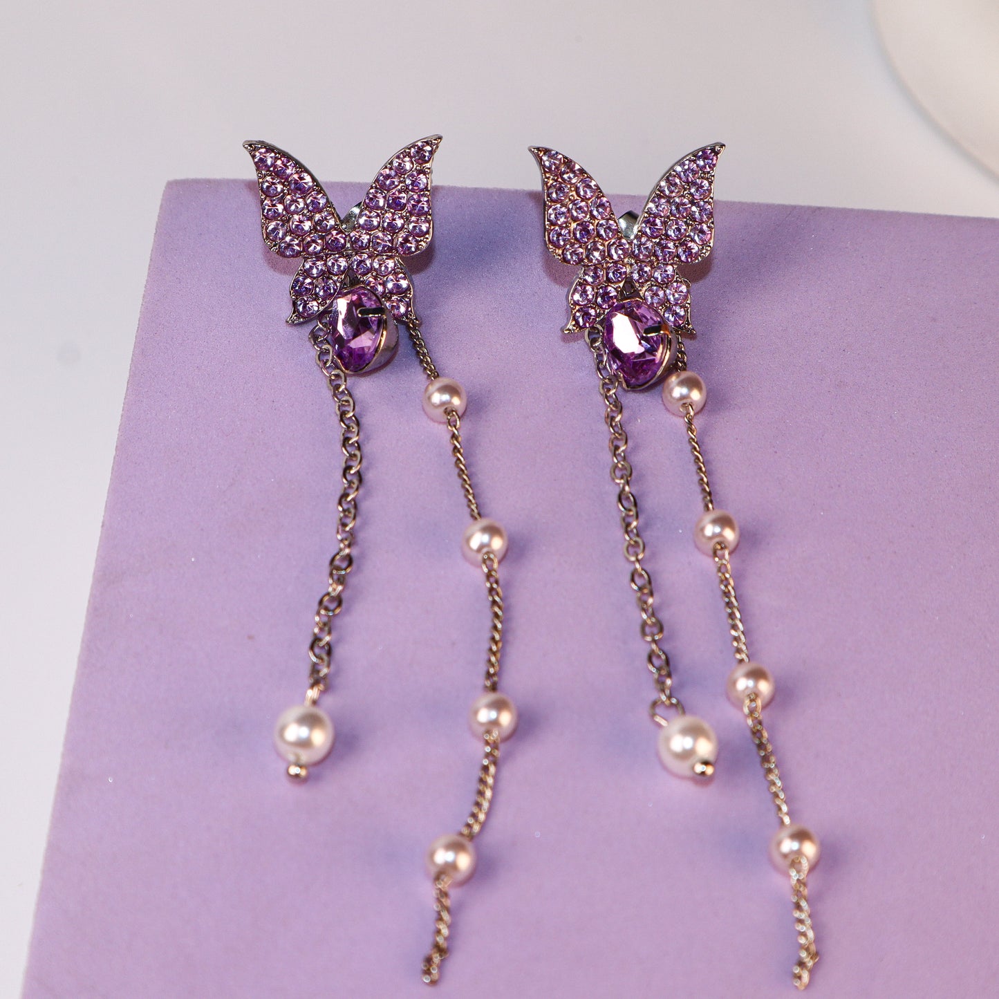 Butterfly Gem Dangle Earrings