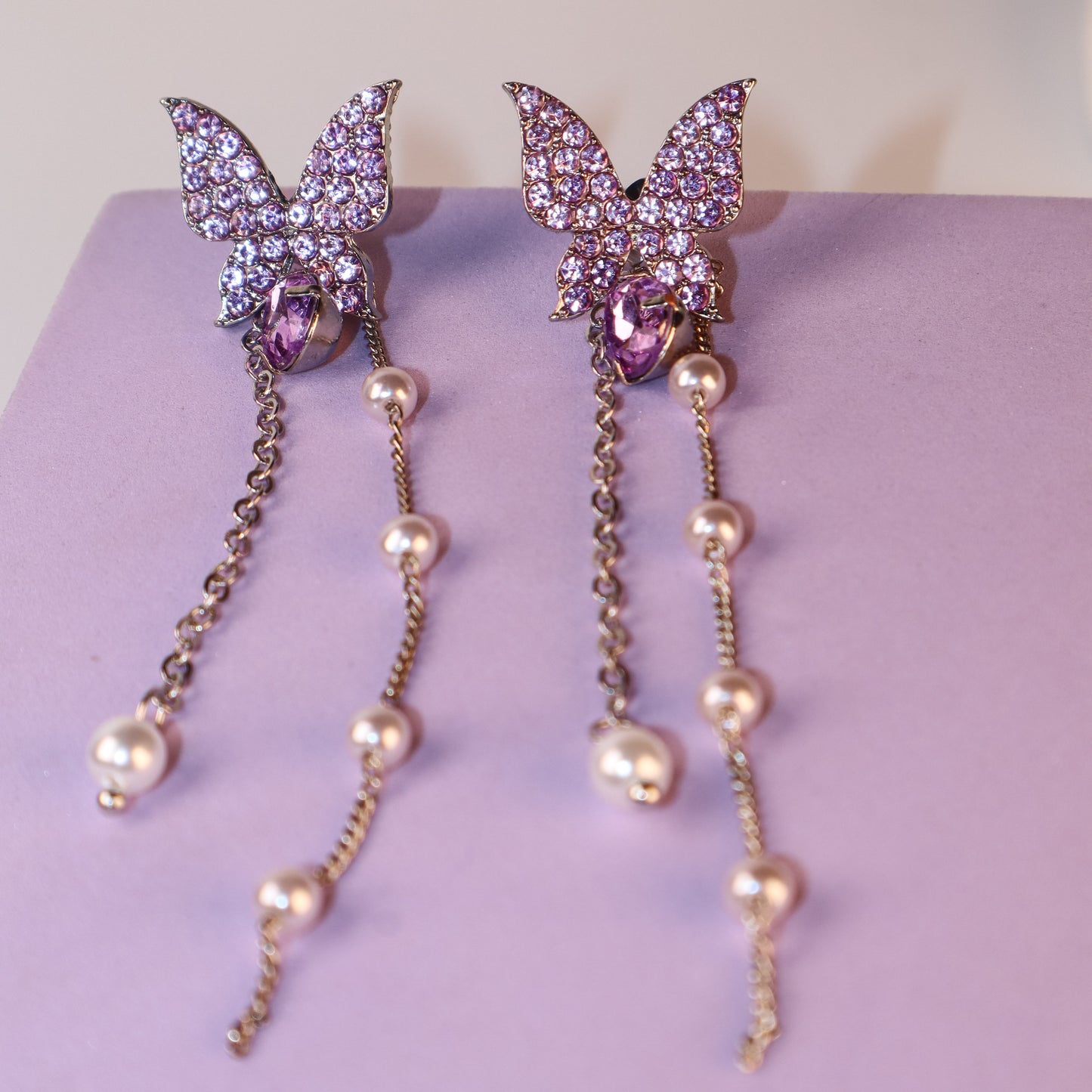 Butterfly Gem Dangle Earrings