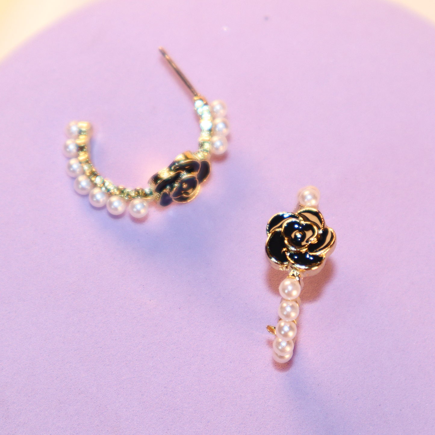 Rosy Dusk Camellia Studs