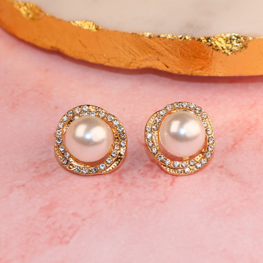 Pearl Petal Harmony Stud Earrings